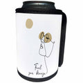 3dRose Feel sea breeze chic boho gift. Woman in sunglasses,... - Can Cooler Bottle Wrap (cc-365187)