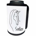 3dRose Stallion - a horse head on white funny positive elegant... - Can Cooler Bottle Wrap (cc-365313)