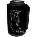 3dRose It is ride time - a horse head on black cool charming... - Can Cooler Bottle Wrap (cc-365324)