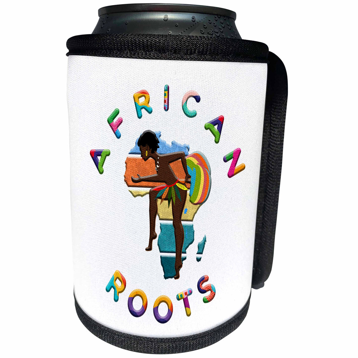 3dRose Africa - African Roots on white. African heritage gift... - Can Cooler Bottle Wrap (cc-365347)