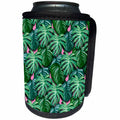 3dRose Floral pattern of green tropical leaves against the... - Can Cooler Bottle Wrap (cc-365580)