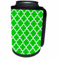 3dRose Quatrefoil Pattern In White Outline On Summer Green - Can Cooler Bottle Wrap (cc-365850)