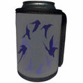 3dRose Swallows In Flight Stylized Silhouette Art Blue - Can Cooler Bottle Wrap (cc-365855)