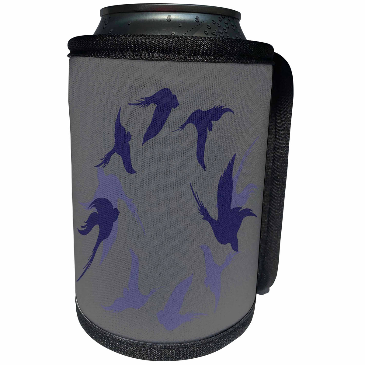3dRose Swallows In Flight Stylized Silhouette Art Blue - Can Cooler Bottle Wrap (cc-365855)