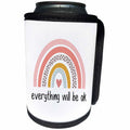 3dRose Everything Will Be OK - Cute Pink Boho Rainbow... - Can Cooler Bottle Wrap (cc-366099)