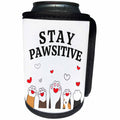 3dRose 3dRose - Rosette - Cat Hooman - Stay PAWSITIVE - Can Cooler Bottle Wrap (cc-366109)