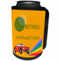 3dRose Image of car with text Retired and ready to roll - Can Cooler Bottle Wrap (cc-366135)