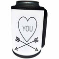 3dRose Love - The word YOU in a heart with arrows under it - Can Cooler Bottle Wrap (cc-366170)
