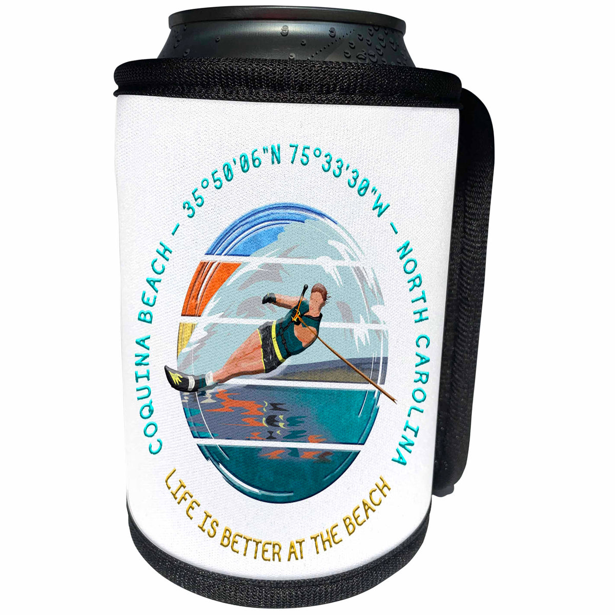 3dRose Coquina Beach, Cape Hatteras National Seashore, North... - Can Cooler Bottle Wrap (cc-366891)
