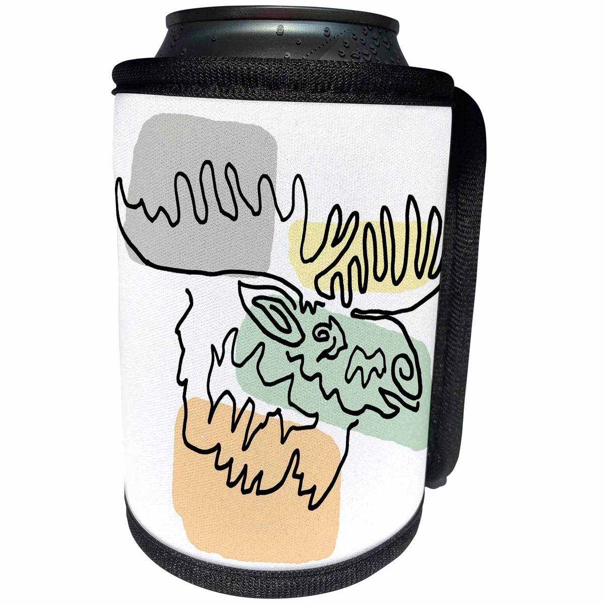 3dRose Cool Funny Moose Nature Abstract Line Art Cartoon - Can Cooler Bottle Wrap (cc-369089)
