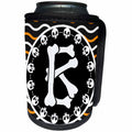 3dRose Halloween Skulls and Bones Monogram Initial B - Can Cooler Bottle Wrap (cc-369245)