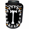 3dRose Halloween Skulls and Bones Monogram Initial T - Can Cooler Bottle Wrap (cc-369259)