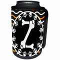 3dRose Halloween Skulls and Bones Monogram Initial Z - Can Cooler Bottle Wrap (cc-369263)