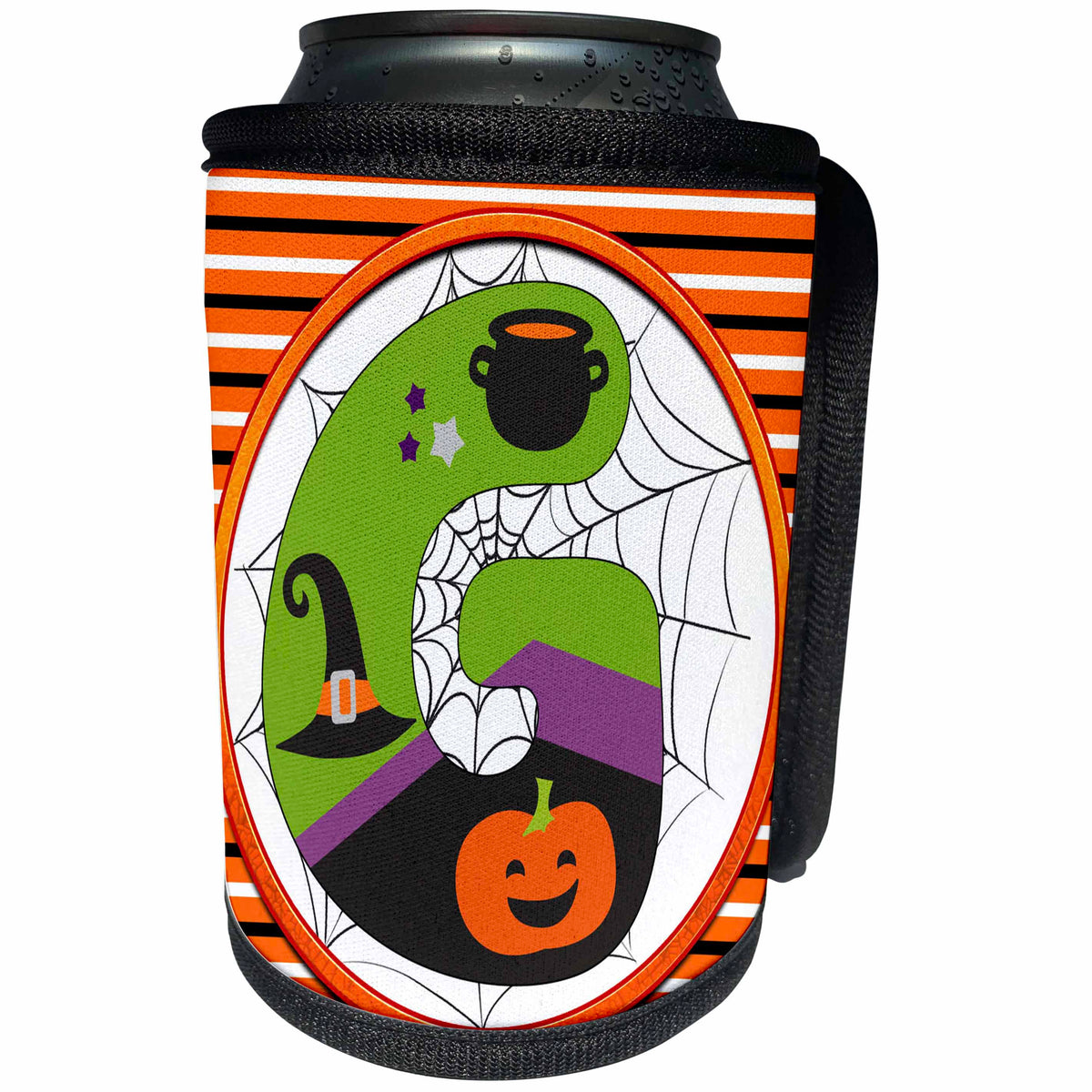 3dRose Bright Halloween Patterned Monogram Initial G - Can Cooler Bottle Wrap (cc-369269)