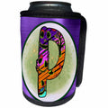3dRose Halloween Abstract Patterned Monogram Initial P - Can Cooler Bottle Wrap (cc-369296)