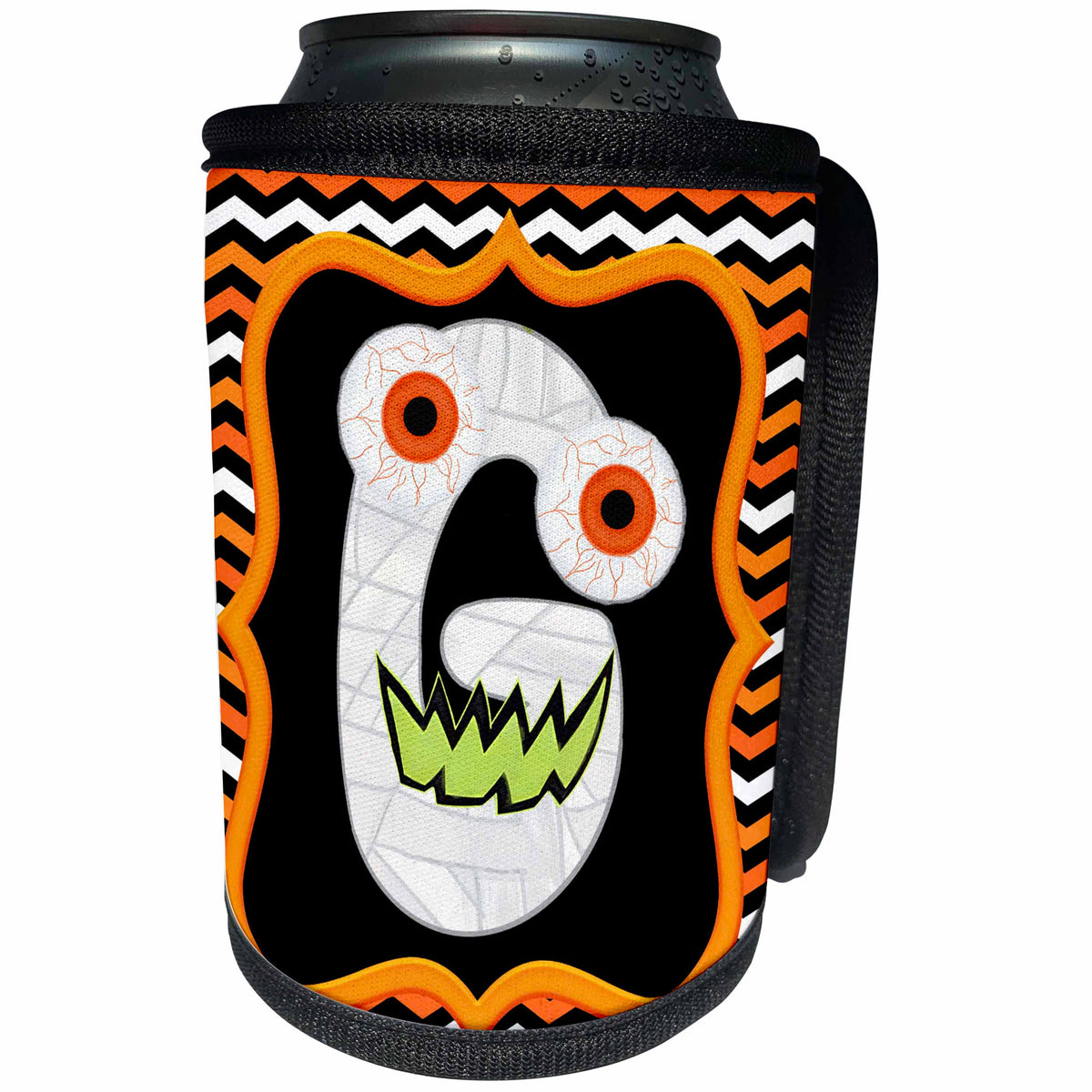 3dRose Halloween Mummy And Eyes Monogram Initial G - Can Cooler Bottle Wrap (cc-369309)
