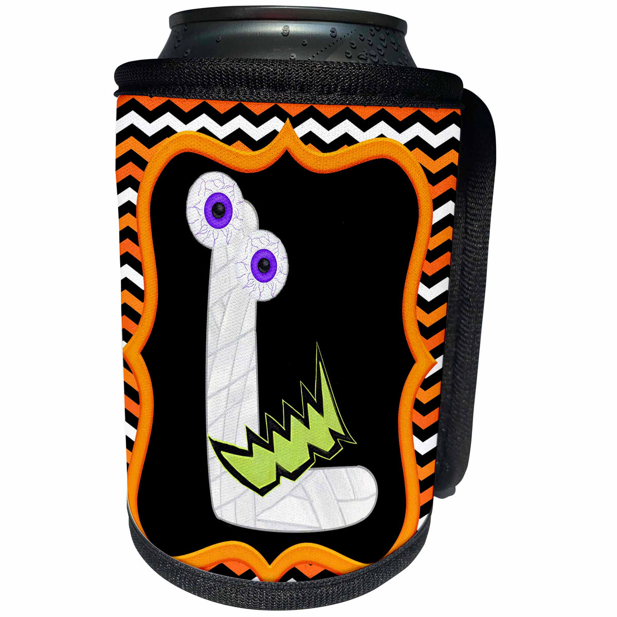 3dRose Halloween Mummy And Eyes Monogram Initial L - Can Cooler Bottle Wrap (cc-369313)