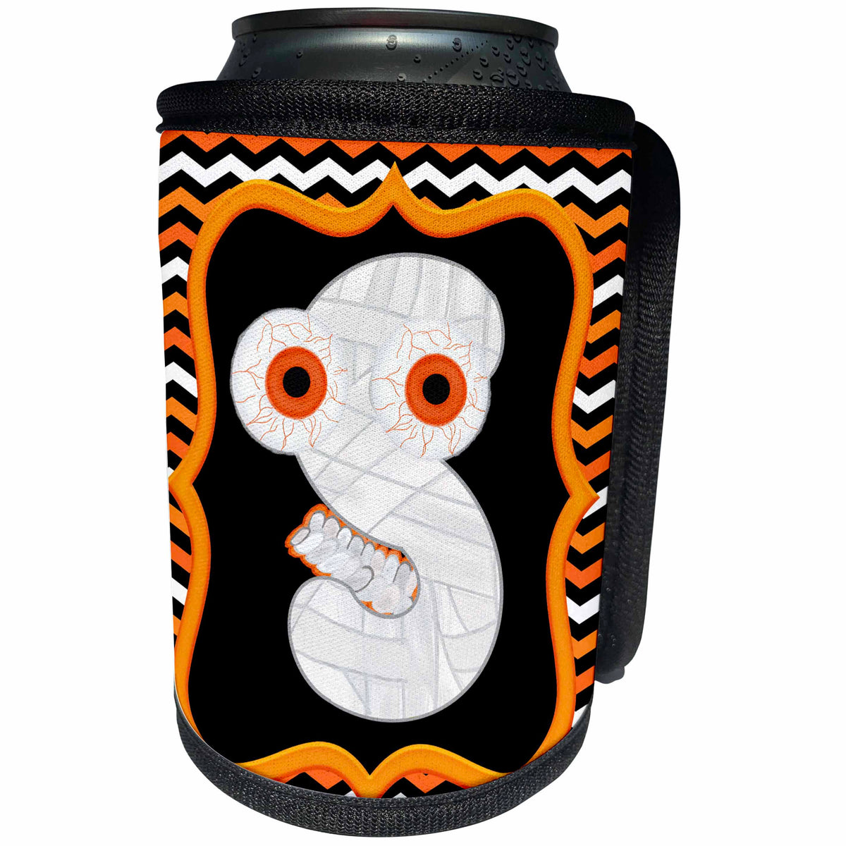 3dRose Halloween Mummy And Eyes Monogram Initial S - Can Cooler Bottle Wrap (cc-369318)