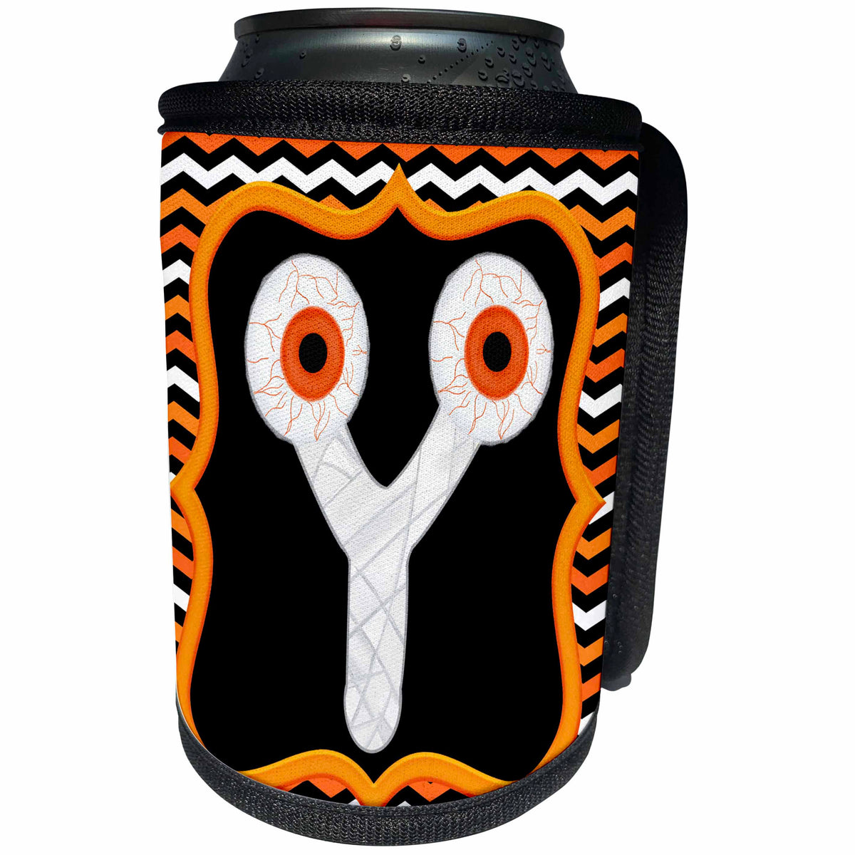 3dRose Halloween Mummy And Eyes Monogram Initial Y - Can Cooler Bottle Wrap (cc-369322)