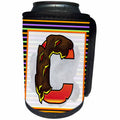 3dRose Halloween Monograms - Orange Halloween Monogram C - Can Cooler Bottle Wrap (cc-369326)