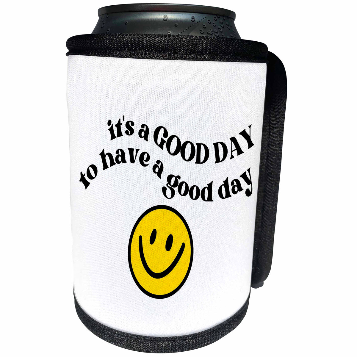 3dRose Good Day Smiley Room Decor - Can Cooler Bottle Wrap (cc-369384)