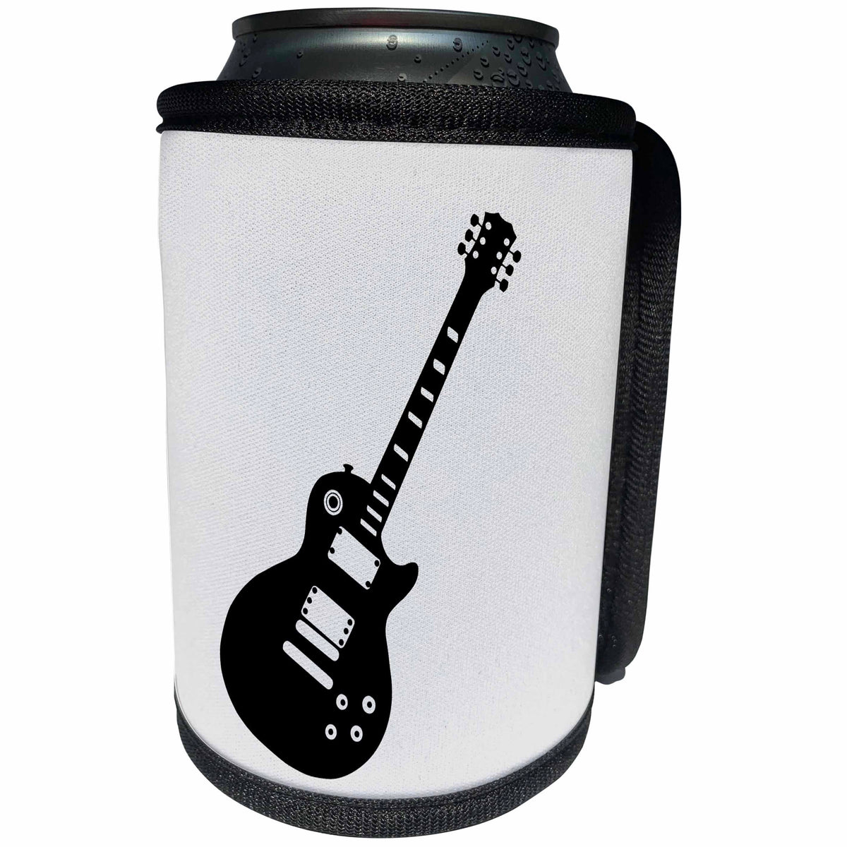 3dRose Silhouette Electric Guitar Room Decor - Can Cooler Bottle Wrap (cc-369403)