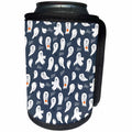 3dRose Cute Ghosts and Boo On A Charcoal Gray Background... - Can Cooler Bottle Wrap (cc-369479)