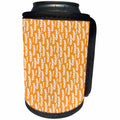 3dRose Cute Orange and White Boo Pattern - Can Cooler Bottle Wrap (cc-369480)