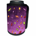 3dRose Cute Sparse Halloween Candy On A Purple Background... - Can Cooler Bottle Wrap (cc-369494)