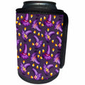 3dRose Pretty Flowered Witches Purple Hats and Candy Corn... - Can Cooler Bottle Wrap (cc-369514)
