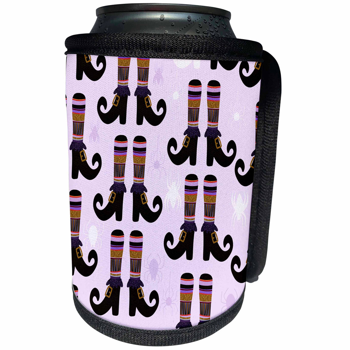 3dRose Cute Pink Witches Boots Halloween Pattern - Can Cooler Bottle Wrap (cc-369519)
