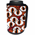 3dRose Cute Big Orange Eyes Halloween Pattern - Can Cooler Bottle Wrap (cc-369521)