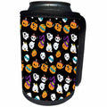 3dRose Cute Pumpkins, Ghosts, and Mummy Faces Halloween Pattern - Can Cooler Bottle Wrap (cc-369526)