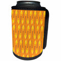 3dRose Cute Orange Witches Brooms Pattern - Can Cooler Bottle Wrap (cc-369545)