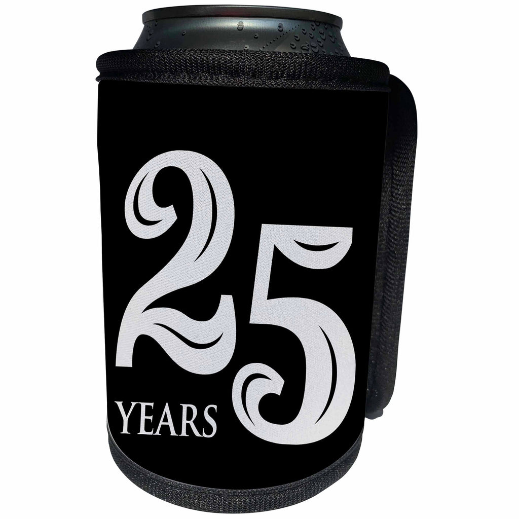 3dRose Twenty Five Years Anniversary Gifts - Can Cooler Bottle Wrap (cc-369557)