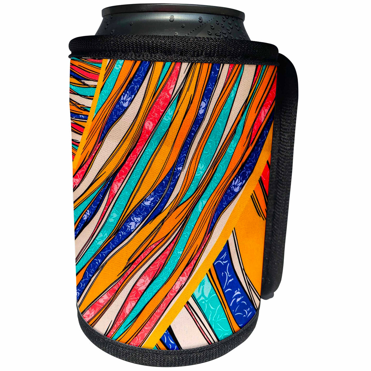3dRose Colorful Pattern Print With Texture - Can Cooler Bottle Wrap (cc-369582)