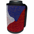 3dRose White Blue Red Pattern Print - Can Cooler Bottle Wrap (cc-369586)