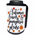 3dRose Autumn Leaves and Pumpkins Please Typography - Can Cooler Bottle Wrap (cc-369635)