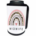 3dRose Midwife Text Art Pink Leopard Boho Rainbow Heart... - Can Cooler Bottle Wrap (cc-369657)