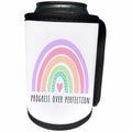 3dRose Progress over Perfection Cute Pastel Boho Rainbow... - Can Cooler Bottle Wrap (cc-369679)