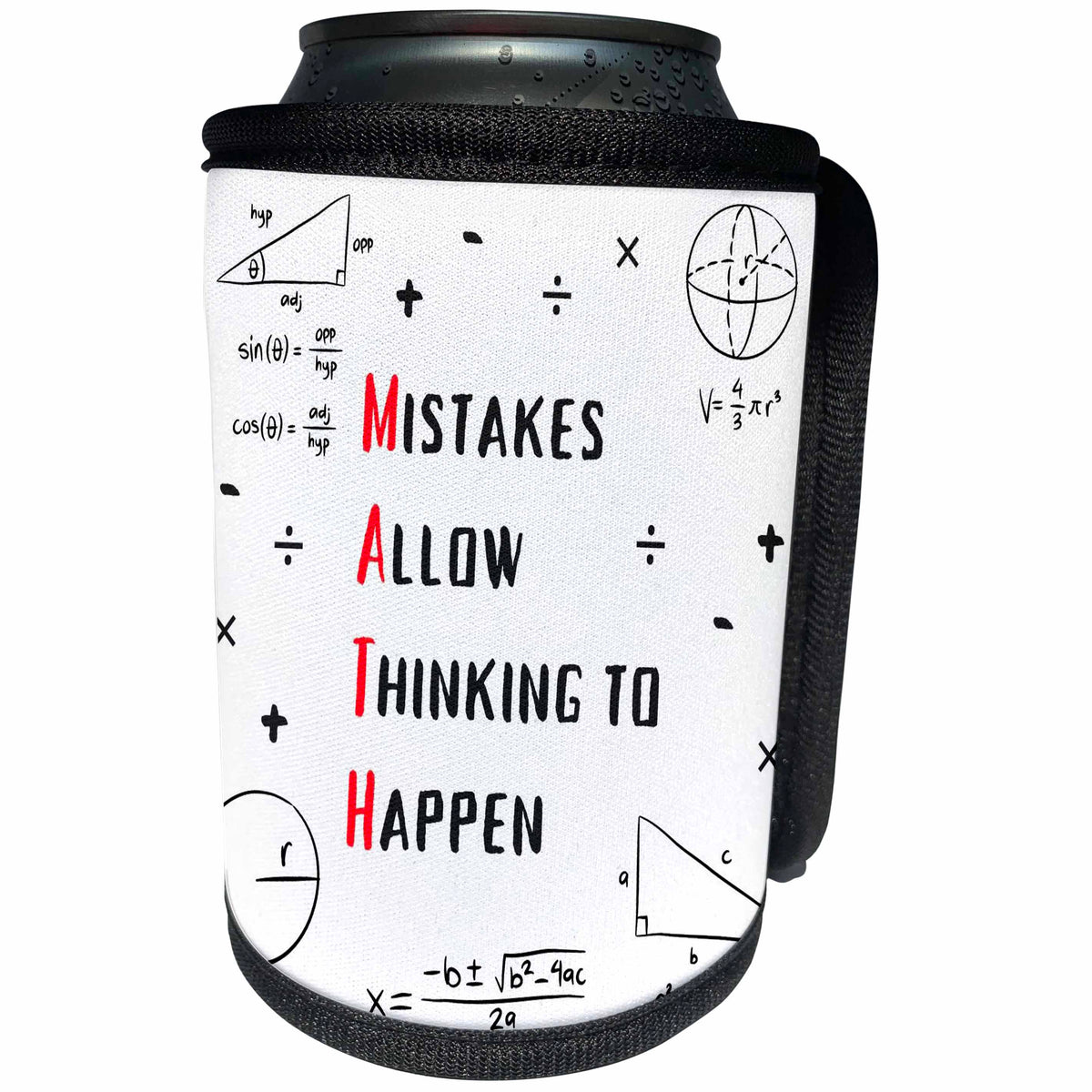 3dRose MATH Mistakes Allow Thinking to Happen Mathematics... - Can Cooler Bottle Wrap (cc-369708)