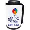 3dRose Birthday - Today is my Third Birthday - Can Cooler Bottle Wrap (cc_3698)