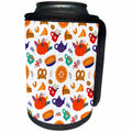 3dRose Cute Fall Pumpkins, Pie, Tea, Pattern - Can Cooler Bottle Wrap (cc-370167)