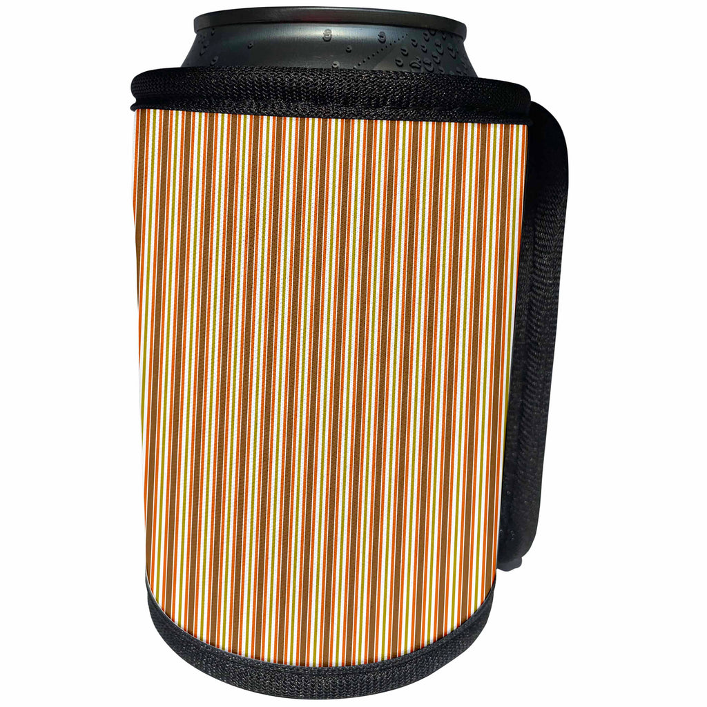 3dRose Cute Fall Colored Stripes Pattern - Can Cooler Bottle Wrap (cc-370255)