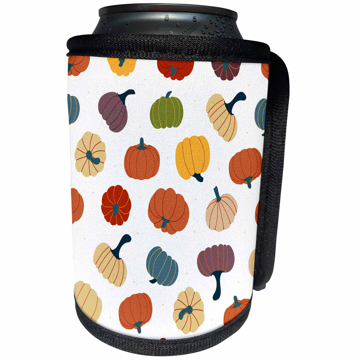 3dRose Cute Multi-Colored Pumpkins Pattern - Can Cooler Bottle Wrap (cc-370257)