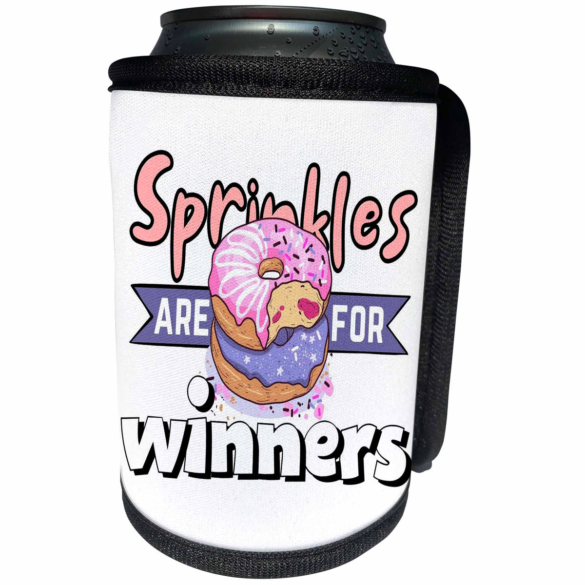 3dRose Sprinkles Are For Winners Feat Donuts - Can Cooler Bottle Wrap (cc-370320)