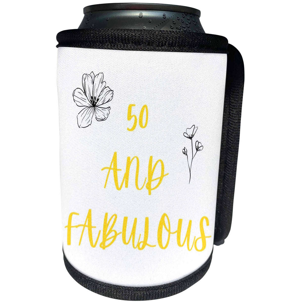 3dRose 50 and fabulous - Can Cooler Bottle Wrap (cc-370350)