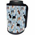 3dRose Australian Shepherd Paws and Bones Dog Pattern - Can Cooler Bottle Wrap (cc-370406)