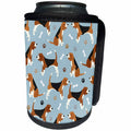 3dRose Beagle Paws and Bones Dog Pattern - Can Cooler Bottle Wrap (cc-370408)