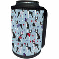 3dRose Boston Terrier Patriotic Dog Pattern - Can Cooler Bottle Wrap (cc-370417)